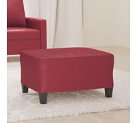YunCangg Repose-pieds en cuir synthétique rouge vin 70 x 55 x 41 cm Tabouret rembourré ottoman pour salon, chambre à coucher, couloir avec banc stable et repose-pieds confortable pour la détente et