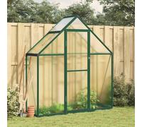 YunCangg Serre avec cadre de fondation en aluminium, 169 x 58 x 195 cm, vert, polycarbonate résistant aux UV, ventilation avec fenêtre réglable à 5 positions, porte battante, résistante aux
