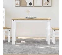 YunCangg Table à manger Panama blanche en pin massif 112 x 60 x 75 cm Table en bois solide pour salle à manger cuisine moderne peu encombrante avec finition cire de miel robuste et facile d'entretien