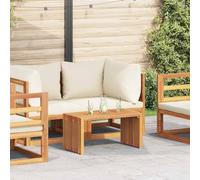 YunCangg Table d'appoint de jardin en teck massif marron 70 x 37,5 x 35,5 cm, stable et résistante aux intempéries pour balcon, terrasse, jardin d'hiver, véranda, facile d'entretien et polyvalente
