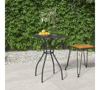 YunCangg Table de jardin anthracite, grille en acier, 50 x 50 x 72 cm, robuste, stable, résistante aux intempéries, pour balcon, terrasse, jardin d'hiver, extérieur, véranda, idéale pour barbecue et