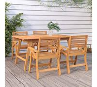 YunCangg Table de jardin en bois d'acacia massif - 150 x 90 x 75 cm - Résistante aux intempéries - Robuste - Pour balcon, terrasse, jardin d'hiver, véranda, extérieur - Idéale pour griller et manger