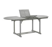 YunCangg Table de jardin en bois massif d'acacia - Gris - 200 x 100 x 75 cm - Extensible - Résistant aux intempéries - Stable - Pour balcon, terrasse, véranda, jardin d'hiver, extérieur, camping