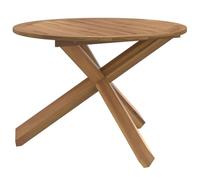 YunCangg Table de jardin en teck massif Ø 109 x 74 cm, résistante aux intempéries, robuste, stable, pour balcon, terrasse, véranda, extérieur, camping, pique-nique, jardin d'hiver avec surface facile