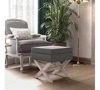 YunCangg Tabouret avec espace de rangement, tissu gris foncé, 45 x 45 x 49 cm, assise avec couvercle et compartiment, banc rembourré pour couloir, salon, chambre à coucher, rangement, banc, banc, banc