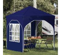 YunCangg Tente de fête pop-up en tissu Oxford 210D bleu 192 x 192 x 245 cm avec mécanisme réglable en hauteur, housse de pluie imperméable, distributeur d'ombre, panneaux latéraux et sac de transport