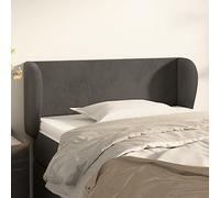 YunCangg Tête de lit avec oreilles en velours gris foncé - 83 x 23 x 78/88 cm - Tête de lit rembourrée autoportante - Soutien du dos - À clipser - Pour lit double, chambre à coucher, chambre d'amis
