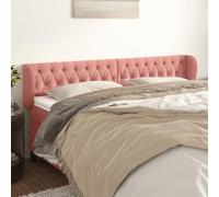 YunCangg Tête de lit avec oreilles - Rose - 203 x 23 x 78/88 cm - En velours - Autonome - Réglable en hauteur - Tête de lit rembourrée pour lit double - Soutien du dos - À clipser - Pieds en bois