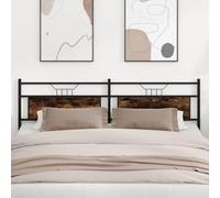 YunCangg Tête de lit de rechange chêne fumé 193 cm en bois et acier, dossier stable, style industriel, convient pour lit double, chambre à coucher, autoportante, rembourrage durable