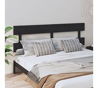 YunCangg Tête de lit en pin massif noir, 204 x 3 x 81 cm, autoportante et à clipser, dossier pour chambre à coucher, chambre d'amis, lit double et lit simple