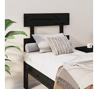 YunCangg Tête de lit noire en pin massif 103,5 x 3 x 81 cm, autoportante et à clipser, comme dossier et tête de lit pour chambre à coucher, chambre d'amis, lit double et lit simple