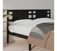 YunCangg Tête de lit noire en pin massif 146 x 4 x 100 cm, autoportante et à clipser, avec soutien dorsal pour chambre à coucher, chambre d'amis, lit double et lit simple