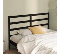 YunCangg Tête de lit noire en pin massif 146 x 4 x 100 cm, autoportante et à clipser, comme dossier et tête de lit pour lit simple, double, lit à sommier tapissier dans la chambre à coucher