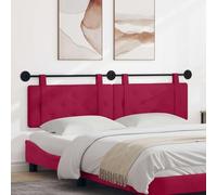 YunCangg Tête de lit suspendue en velours rouge vin avec cadre en bois - 170 x 55 x 5 cm - Rectangulaire - Rembourrée - Montage mural - Pour chambre à coucher - Pour lit double et lit simple - Dossier