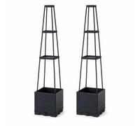 Yunhgft Jardinière Potager sur Pied, résine et Plastique Conception Respirante - pour Balcon - Potager - pour Terrasse, Style to 4, Plastique