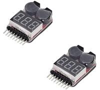 YUNIQUE FRANCE 2 Piece 1S-8S Lipo Batterie Tension Faible Test VOLTMETRE testeur Tester Monitor Buzzer Alarme indicateur
