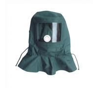 YunJove Cagoule de Protection Casque Capuche Visière Écran Pare-éclats Fenêtre Intégrée avec Cordons Latéraux et Rabat Épaules en Tissu Pongee et Écran Pc