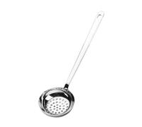 YunJove Louche en Acier Inoxydable Ustensile Robuste de Cuisine Cuillère de Service pour Soupes et Sauces Long Manche, Écumoire À Soupe En Acier Inoxydable 304 À Fond Plat