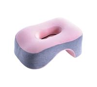 YunJove Oreiller Cervical Ergonomique Multifonction en Mousse Mémoire avec Coussin pour Confortable et Housse Amovible Adapté Au Bureau Maison Biblioth, Gris Clair et Rose