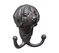 YunJove Patère Murale Tête d'animal, Patère Double, Patère Rustique avec Vis pour Clés, Vêtements et Serviettes, Chien
