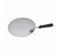 YunJove Pelle à Pizza Spatule de Transfert Spatule Palette Lèchefrite Surface Lisse en Acier Inoxydable pour Glisser Sous la Pâte Tige Droite Poignée Noire, 12 Pouces