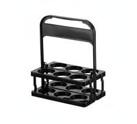 YunJove Porte-Bouteilles Portable Support Bière Panier Rétractable Plastique Solide et Léger pour Organisation Adaptée à Réunion Bar Fête, Noir, Noir, Petit 300 ML Environ