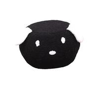 YunJove Repose-pieds Ottoman/banc/pouf En Forme D'animal avec Coussin Rembourré Amovible et Peluche, Design Amusant, Idéal pour Le Salon, La Salle à Mange, Chien noir