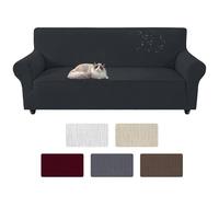 Yunlaishaocer Housse Canapé 3 Places, Housse Canape avec Accoudoirs, Housse De Canapé Extensible Universelle,Couverture Canape Antidérapante Lavable, Protege Canape Chien Chat (Gris Foncé)
