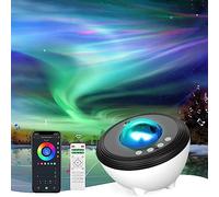 YunLone Aurora de musique, projecteur de lumière étoilée Ciel Etoile et Galaxie avec Bluetooth, télécommande, App et machine à sons - Veilleuse pour enfants et adultes