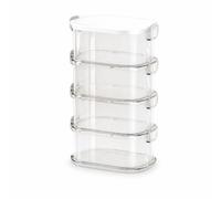 Yunmeryker Boîte Rangement Plastique Empilable, Organisateur avec Couvercle, Petite Boîte à 2, 3 ou 4 Couches, Moderne et simple, empilable, 2 couches