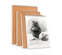 Yunmeryker Carnet Croquis A4, Cahier Spirale Dessin Papier Beige, Carnet Aquarelle Résistant aux Bavures, Marron, 8K