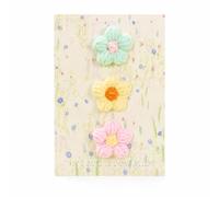 Yunmeryker Carte Anniversaire Femme, Fleur Crochet Fait Main, Papier et Fil, 16,5 cm, Carte de vœux tricotée - Modèle C