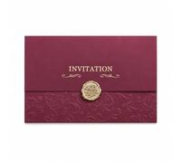 Yunmeryker Carte d'Invitation Anniversaire, Carton d'Invitation Célébration, Design Moderne, avec Sceau Cire Autocollant