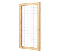 Yunmeryker Panneau Mural Décoratif Ajoure en Bois, Grille Murale Blanche et Bois, Style pour Chambre, Organisation Murale Facile, Grille en fer peinte antirouil
