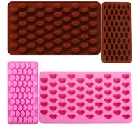 YUNNINGMENG Lot 2 Moules à Chocolat, Moul Cœur et Grains de Café | pour Chocolats Maison, Pralines Bonbons Caramels, Savon Bougie, Accessoire de Cuisine Bricolage DIY Saint-Valentin