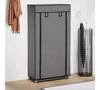 Yunovire Armoire à chaussures avec couvercle, gris, 58 x 28 x 106 cm, en tissu, 5 niveaux, étagère à chaussures, organiseur de rangement, peu encombrant, fermé, pour couloir, couloir, système de