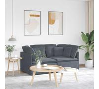 Yunovire Canapé d'angle modulaire en velours gris foncé, 200 x 100 x 64 cm, avec coussins, cadre en métal, salon confortable pour adultes, meuble de salon