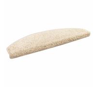 Yunovire Lot de 15 protections d'escalier autocollantes en demi-cercle, marron clair, en velours 100 % polypropylène, antidérapant, insonorisant, lavable, avec ruban adhésif double face pour escaliers