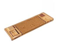 Yunovire Lot de 5 tapis d'escalier autocollants - 65 x 21 x 4 cm - Beige - Antidérapant - Lavable - Avec ruban adhésif double face - Protection contre les marches d'escalier en bois - Protection