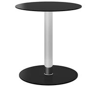 Yunovire Table basse noire 40 cm en verre trempé - Table d'appoint ronde moderne pour salon - Table d'appoint robuste avec tube en aluminium - Diamètre : 40 x 50 cm