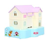 Yunseity Boîte d'économie d'argent Doghouse, Tirelire Interactive pour Chiot avec Déglutition Automatique de Pièces de Monnaie, Jouet à Effets Lumineux et Musicaux pour Enfants, Conception à Piles