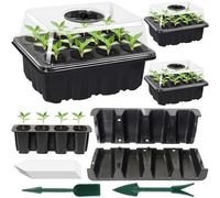 YUNSTK 3 Pièces Bac à Semis Serre de Jardin, Mini Serre Interieur Plateaux de Culture, Bac Culture avec Couvercle et Ventilation Durables Pépinière Boîte de Culture pour la Germination des Graines