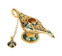 Yunxwd Lampe d'Aladin, Lampe Aladin Décoration, Lampe Magique Décoration Maison Meuble Classique Rétro pour Maison, Bureau(Bleu doré)