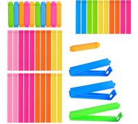 YUNYU Lot de 40 pinces réutilisables pour sachets alimentaires en 4 tailles (7 cm/9 cm/11 cm/13 cm) - Clips d'étanchéité en plastique pour le stockage des collations - Pinces alimentaires multicolores