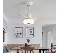 YUNZI Ventilateur Silencieux Plafond 80CM avec Télécommande Moteur DC Réversible Plafonnier LED Réglable pour Cuisine Chambre Salle À Manger Fonction Hiver Et Été Lustre Plafonnier-White||80CM