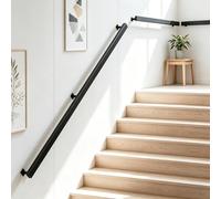 YUODIJIO Main Courante pour Escalier, Acier au Carbone, Rampe Escalier Noir, 60-600cm, Rambarde Escalier Intérieur, Rampe Descalier pour Escaliers, Cuisine, Salle de Bain, Jardin (280CM)