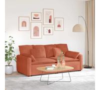 YUOGHRTFE Canapé modulaire rouge et orange avec coussin, housse en velours côtelé, cadre en métal solide et accoudoirs en bois, deux modules pour des sièges généreux, configurable de manière flexible.