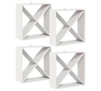 YUOGHRTFE Lot de 4 étagères à vin en pin massif blanc 62 x 25 x 62 cm | Design rectangulaire, de nombreux compartiments, système modulaire, pour cuisine et salon