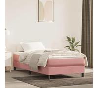 YUOGHRTFE Matelas à ressorts ensachés moyen, 90 x 210 x 20 cm, velours rose, surface douce, les ressorts ensachés atténuent le bruit, la mousse soutient le corps pour une nuit de sommeil réparatrice.