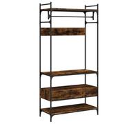YUOGHRTFE Porte-vêtements avec tiroirs 89 x 39 x 184,5 cm | bois, cadre en métal, pieds réglables, organiseur de garde-robe pour petits espaces